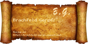 Brachfeld Gergő névjegykártya